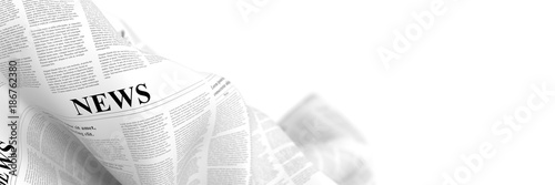 Abstract newspaper in a fluid shape, 3d rendering Tableau sur Toile