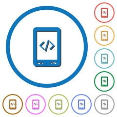 Poster - Mobile scripting icons with shadows and outlines