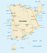 Koh Samui beach and road vector map