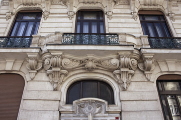 Bottom view of old, historical, typical building in Nisantasi ne