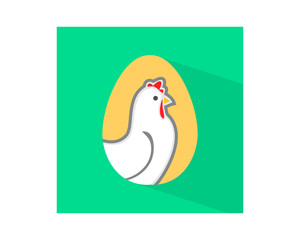 Canvas Print - chicken egg pop hen poultry livestock animal image vector