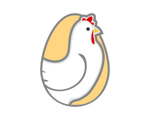 Canvas Print - chicken egg hen poultry livestock animal image vector