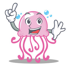 Poster - Finger cute jellyfish character cartoon