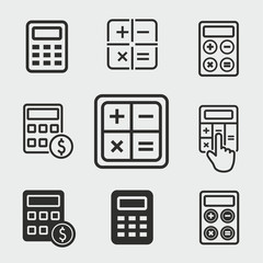 Calculator icons set.