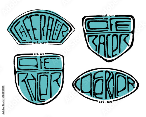 Fotomural Cafe racer text lettering set