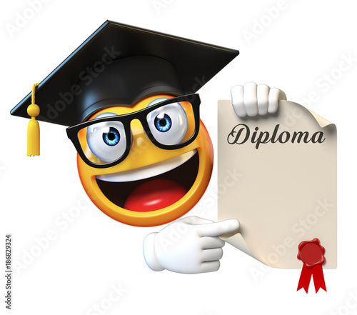 Graduation Emoji Girl
