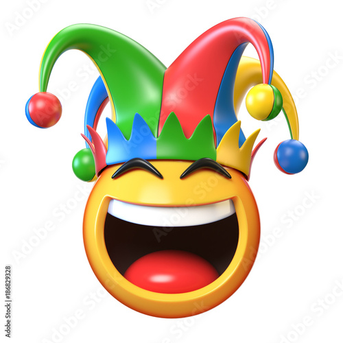Jester emoji isolated on wh...