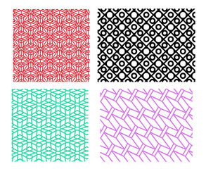 Poster - Set of geometric pattern in linear style