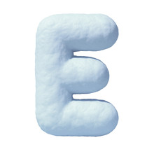 Snow Font 3d Rendering Letter E