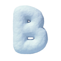 Sticker - Snow font 3d rendering letter B