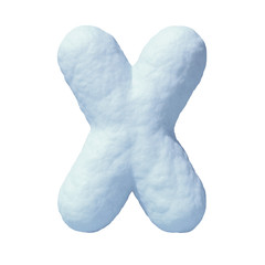 Poster - Snow font 3d rendering letter X