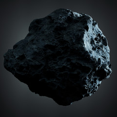 Poster - Dark rock asteroid isolated 3D rendering