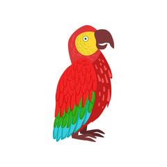 Sticker - Red macaw parrot vector Illustration