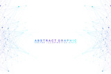 Fototapeta Abstrakcje - Abstract geometric composition with connected lines and dots for your design.