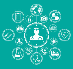 Healthcare modern flat interface vector