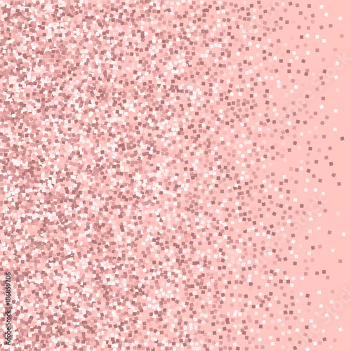 Pink gold glitter. Left gradient with pink gold glitter on pink