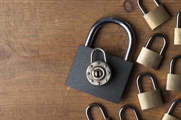 Poster - Padlock background. Security and safety concept