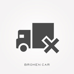 Wall Mural - Silhouette icon broken car