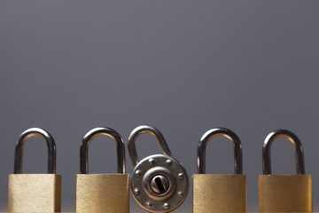 Poster - Padlock background. Security and safety concept