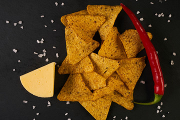 Wall Mural - Mexican cheese nachos or corn chips