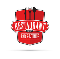 Sticker - red restaurant logo