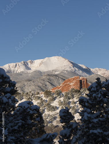 Winter Garden of the Gods Pikes Peak , Buy this stock photo