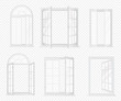 Vector set of realistic windows isolated on the alpha transperant background.