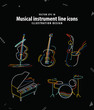 Musical instrument line icons illustration vector. Music concept.