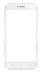 Leinwandbilder - Silver, smartphone isolated white background.