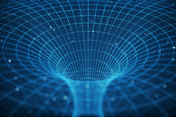 Wall Mural - 3d illustration tunnel or wormhole, tunnel that can connect one universe with another. abstract spee