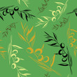 Olives seamless pattern. Vector illustration on light green background