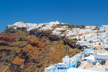 Wall Mural - White architecture of Fira town on Santorini island, Greece