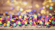 Konfetti Party Bokeh Hintergrund Silvester Neujahr Karneval