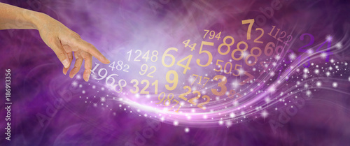 Cuadros en Lienzo Numerology is far more than just NUMBERS - female hand appearing to create a swi