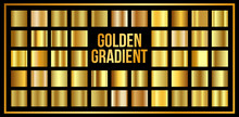 Vector Texture Set Of Gold Gradients. Shiny, Metallic Collection.