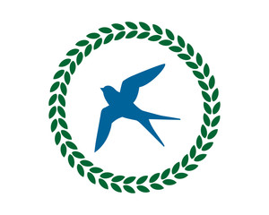 Canvas Print - flying swallow bird silhouette image vector icon