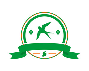 Canvas Print - swallow bird irish green clover ireland image vector