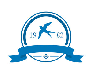 Canvas Print - swallow bird flying silhouette sailor image vector