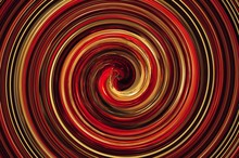 Illusion-digital Spiral Art With Black, Golden And Red Colors.