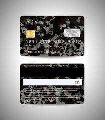 credit cards set with military background