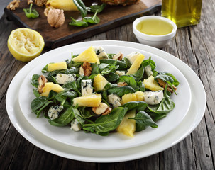 Poster - close-up of spinach blue cheese pineapple salad