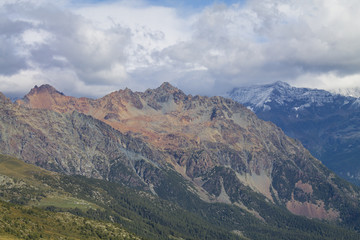 Mountains landscape inside alps with beautiful rocks