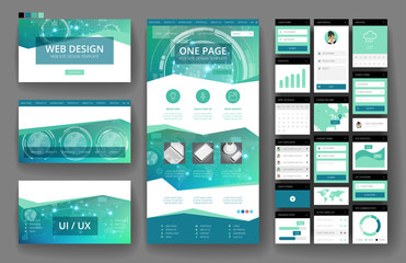 Website design template and interface elements