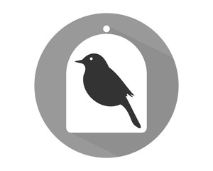 Canvas Print - sparrow parakeets bird silhouette cage image vector