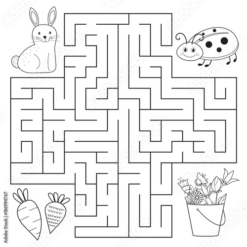 Preschool Coloring Pages - Ladybug - Maze 1