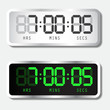 © Julia - Vector electronic alarm clock icon. Digital alarm clock.