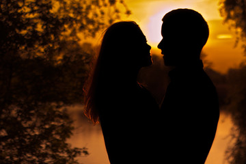 Loving couple in the park