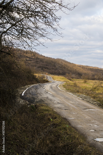 Fotografie, Obraz The end of a bad road and the beginning of a good road