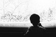 © Lauren Naefe/Stocksy - Little kid looking out the window on a snowy day