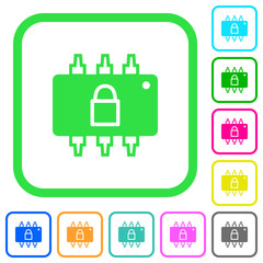 Wall Mural - Hardware locked vivid colored flat icons